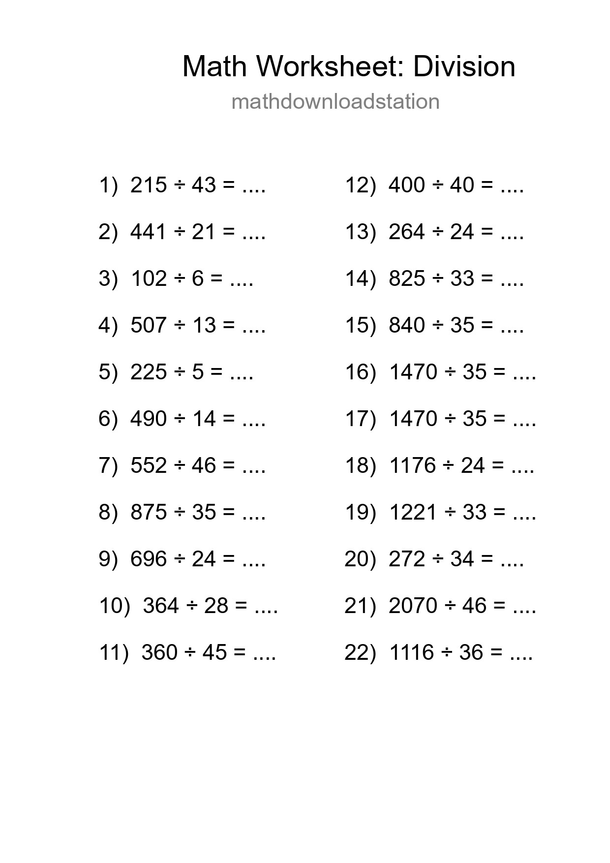 Free 22 Division Math Worksheet For Grade 2 - Part 169