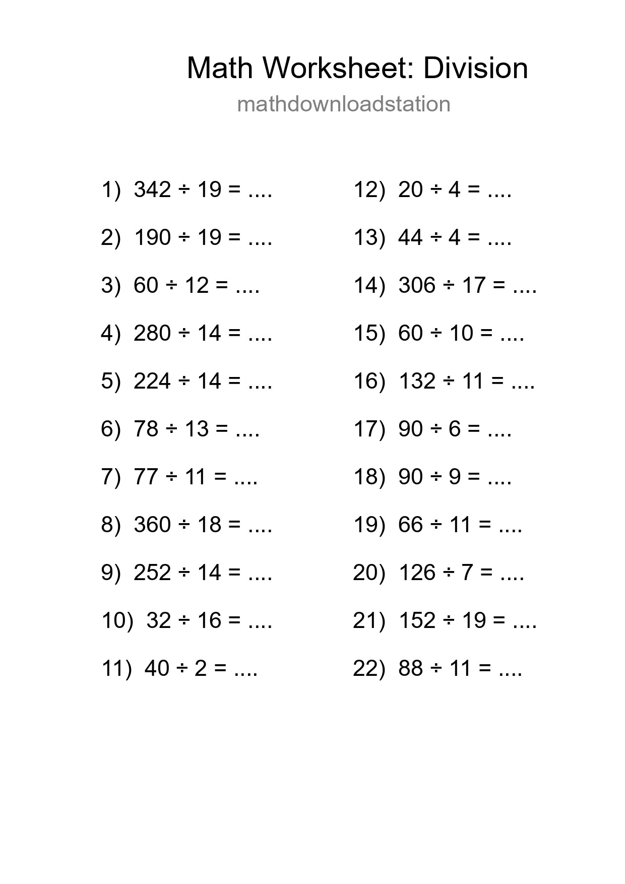 Free 22 Division Math Worksheet For Grade 2 With Answers - Part 191