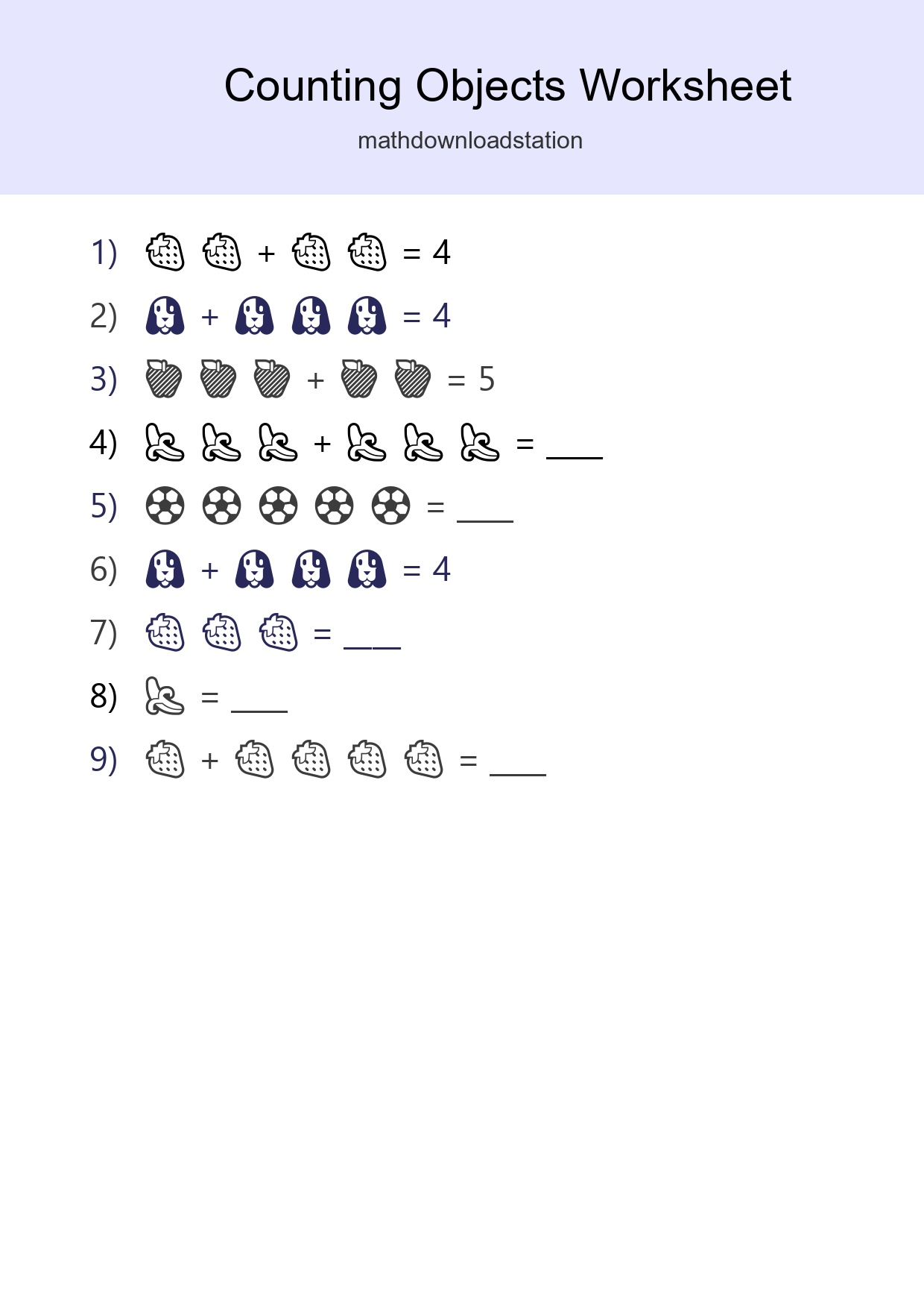 Free Counting Objects Worksheet For Kindergarten - Part 47