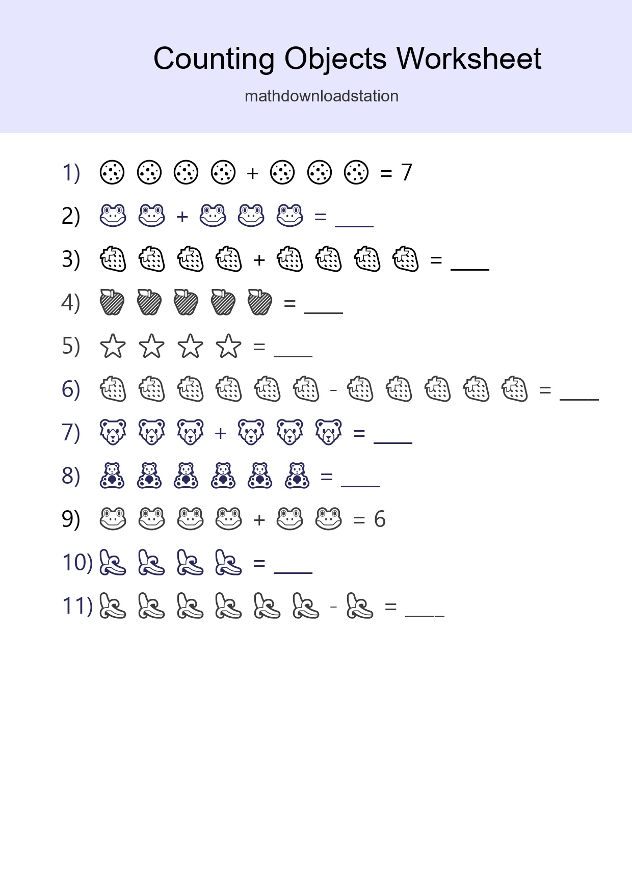 Free Counting Objects Worksheet For Kindergarten - Part 69