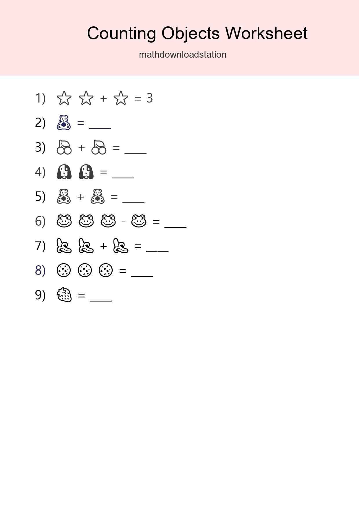 Free Counting Objects Worksheet For Pre-K - Part 212