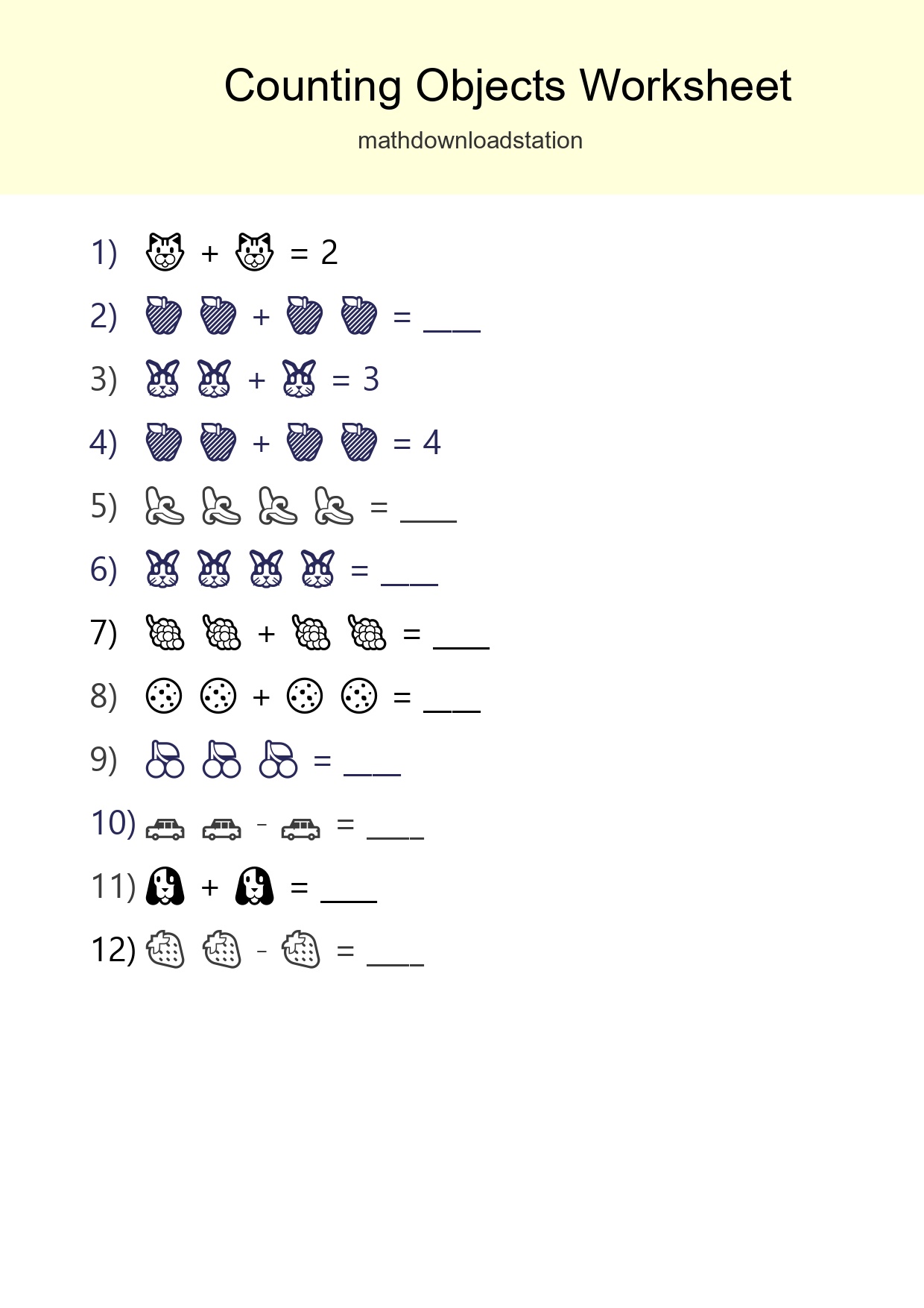 Free Counting Objects Worksheet For Pre-K - Part 289