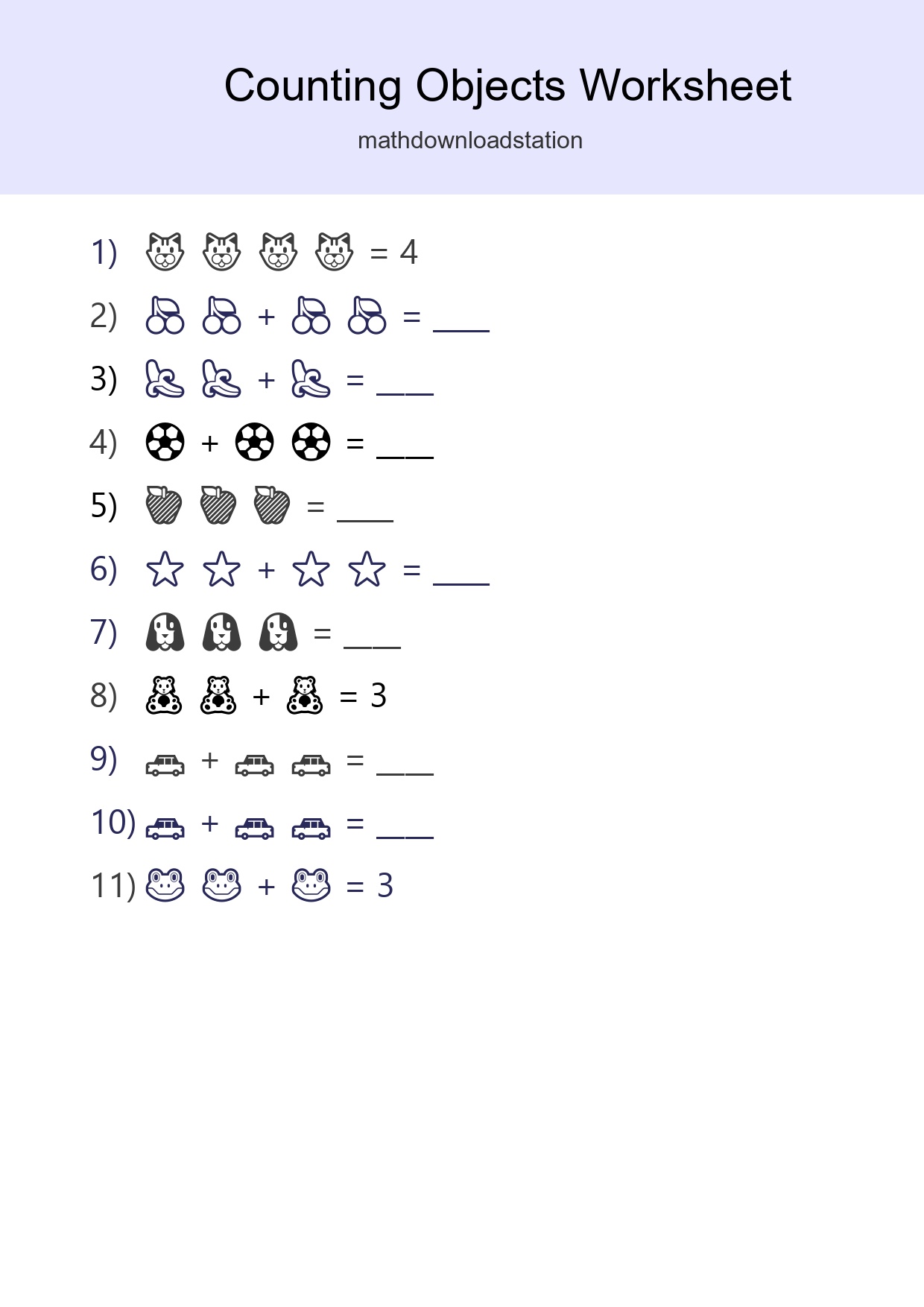 Free Counting Objects Worksheet For Pre-K Printable - Part 124