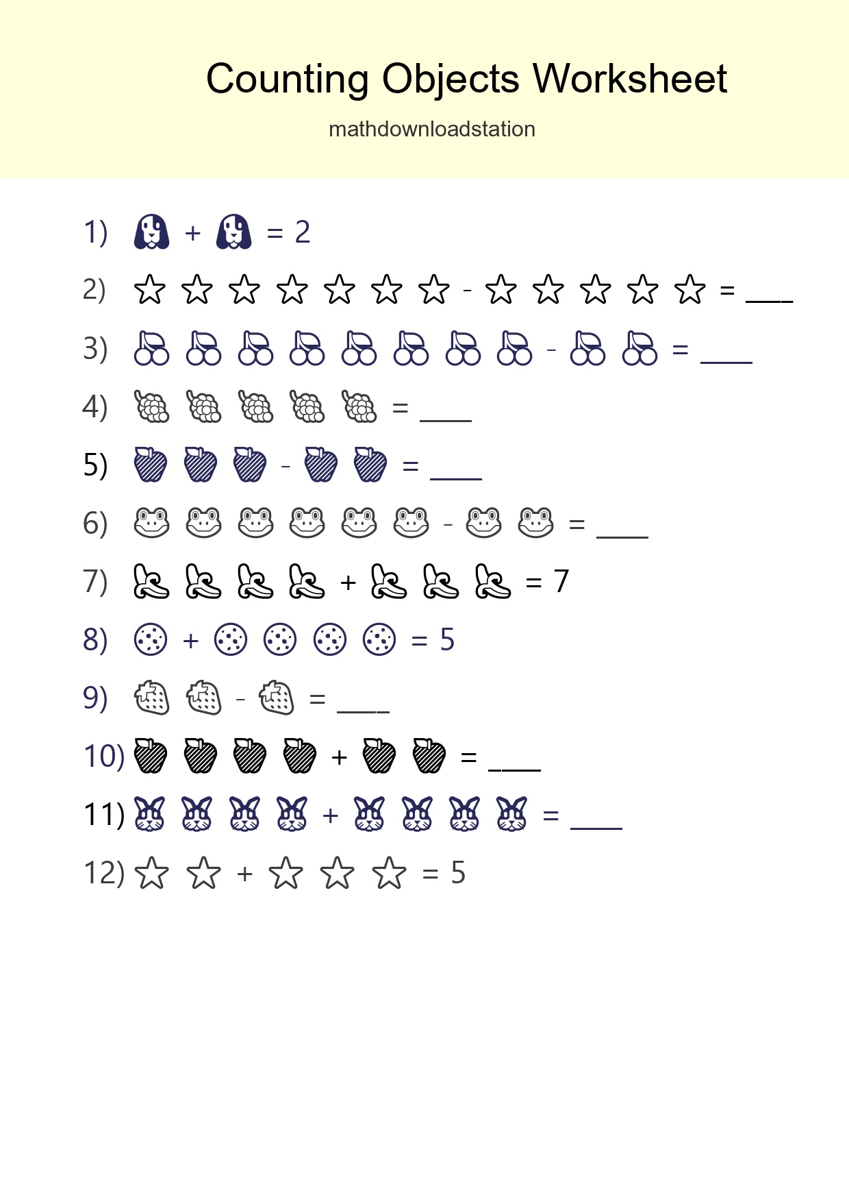 Kindergarten Count The Objects Worksheet - Part 102
