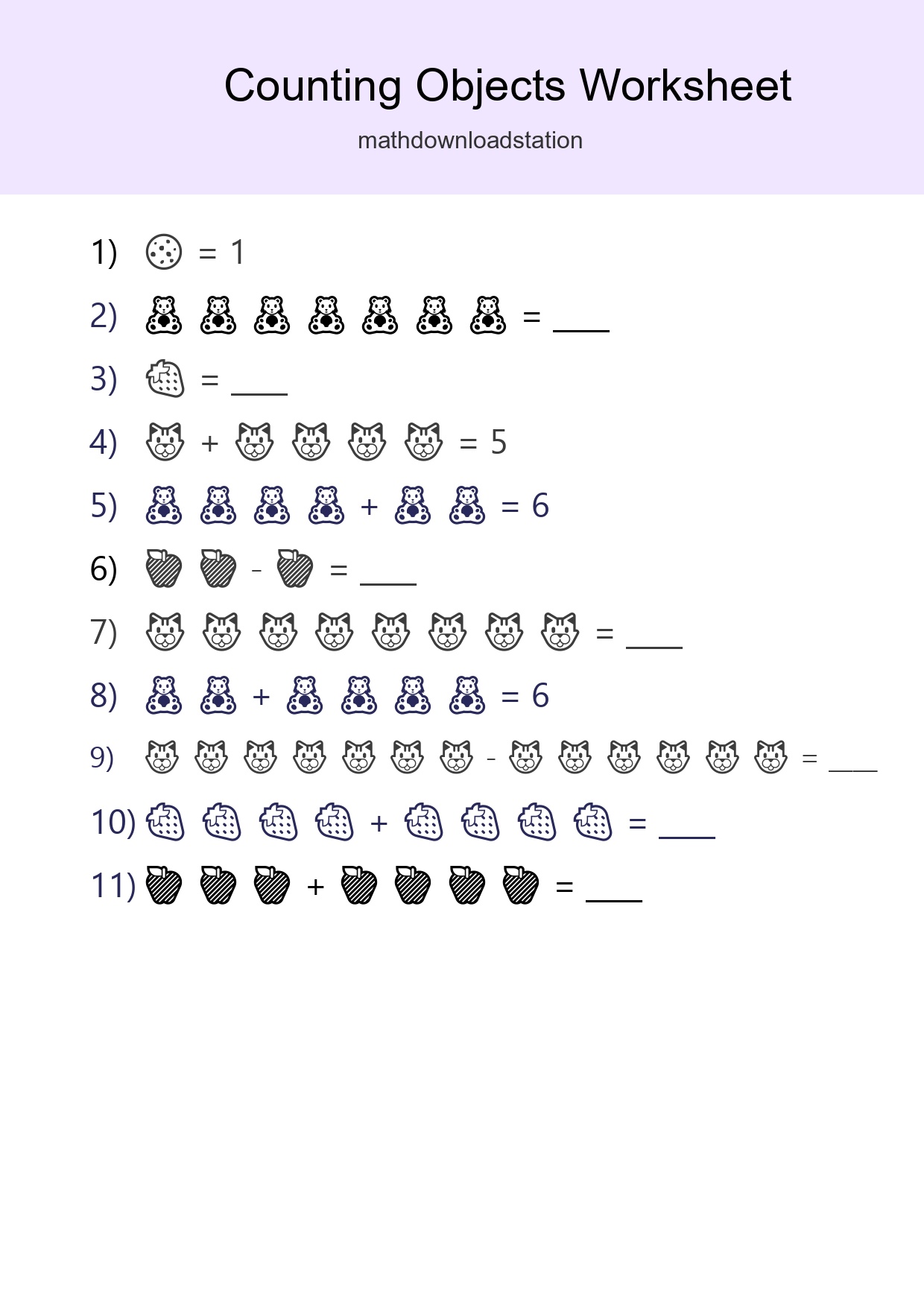 Learn Counting With Pictures Worksheet (Kindergarten) - Part 146