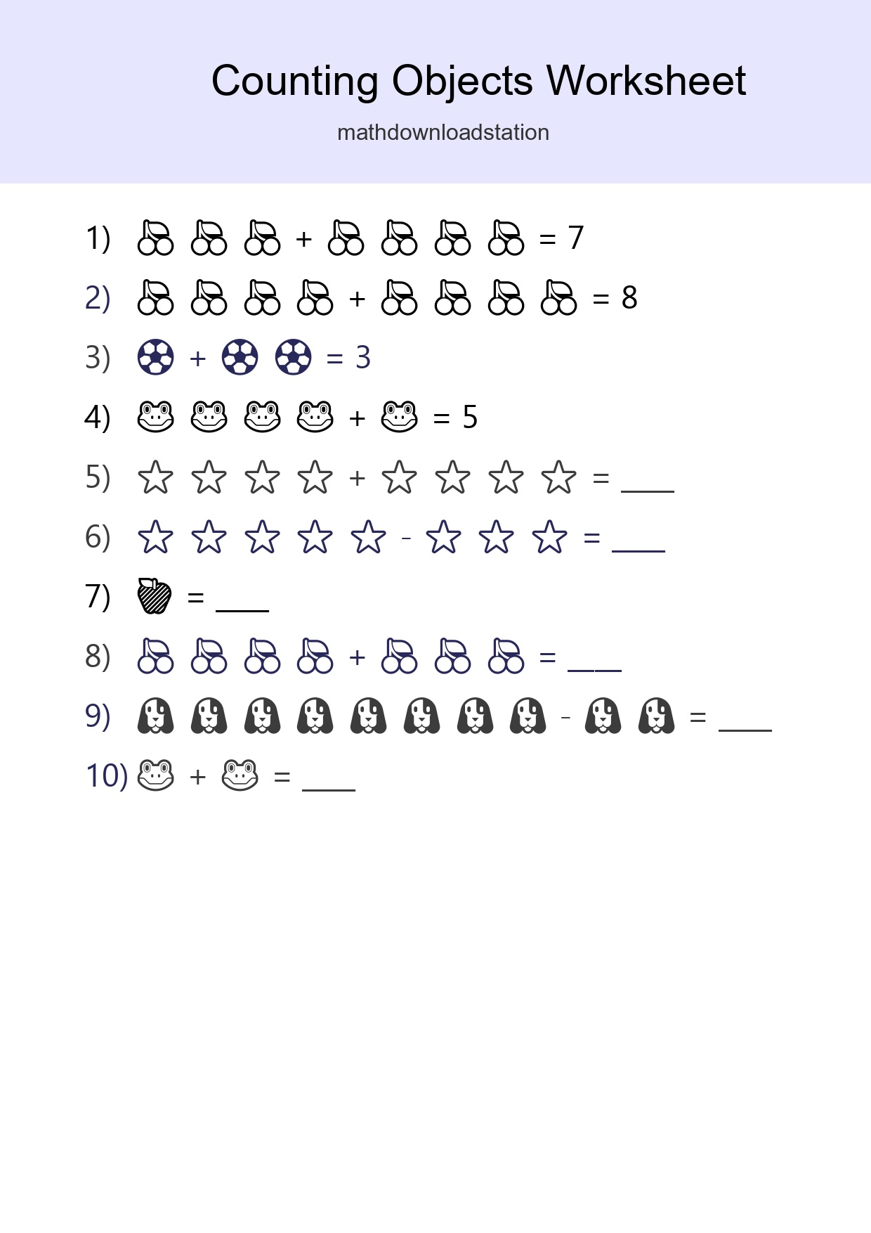 Learn Counting With Pictures Worksheet (Kindergarten) - Part 278