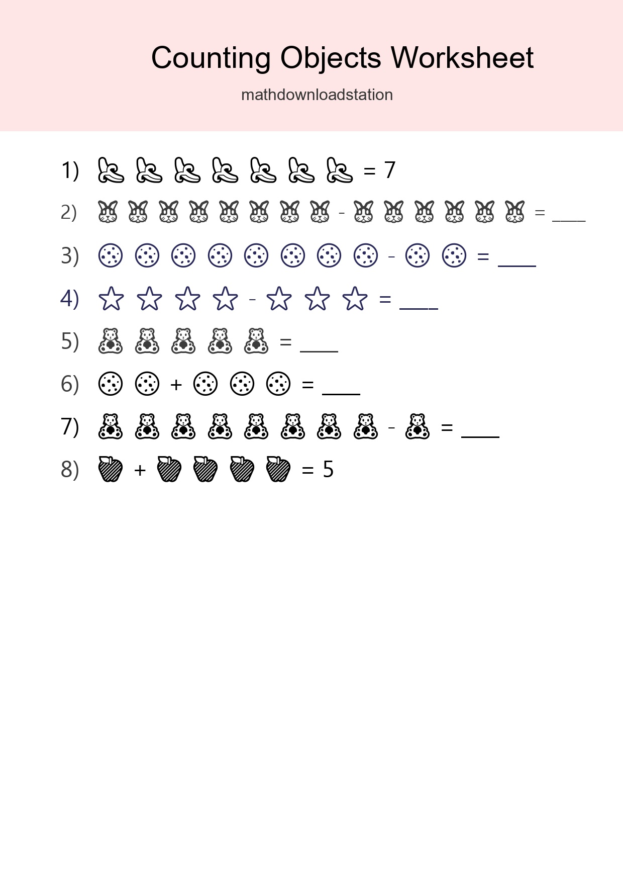 Learn Counting With Pictures Worksheet (Kindergarten) - Part 58