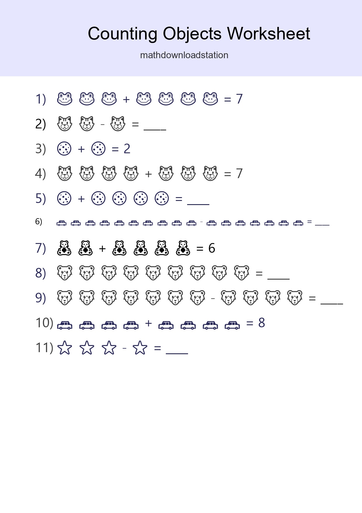 Learn Counting With Pictures Worksheet (Kindergarten) - Part 80