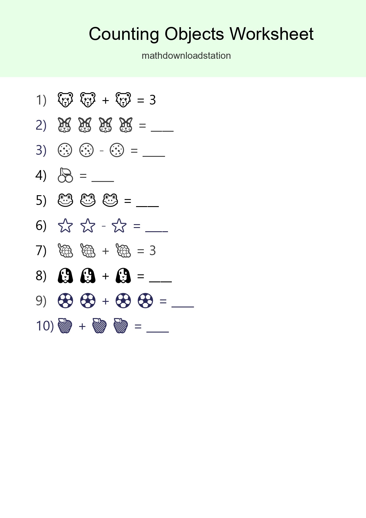 Learn Counting With Pictures Worksheet (Pre-K) - Part 36