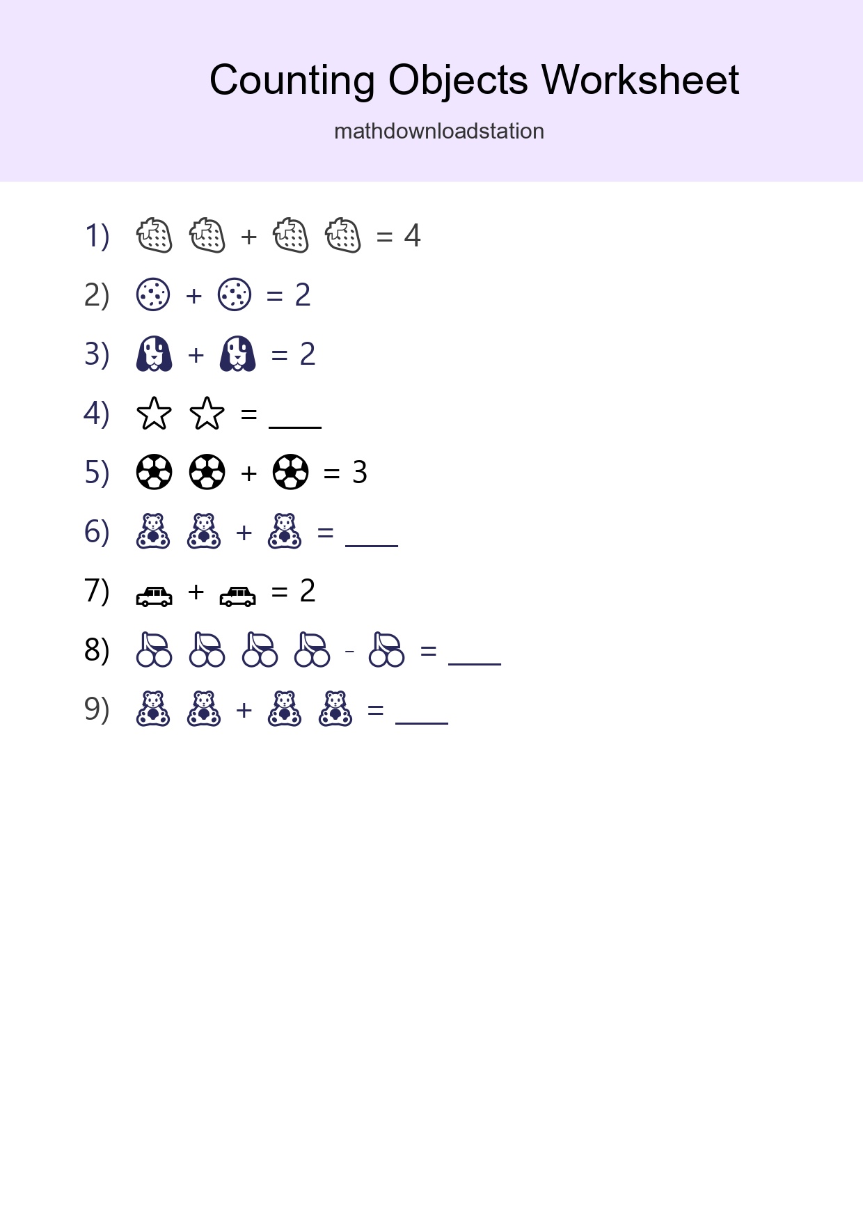 Pre-K Count The Objects Worksheet - Part 25