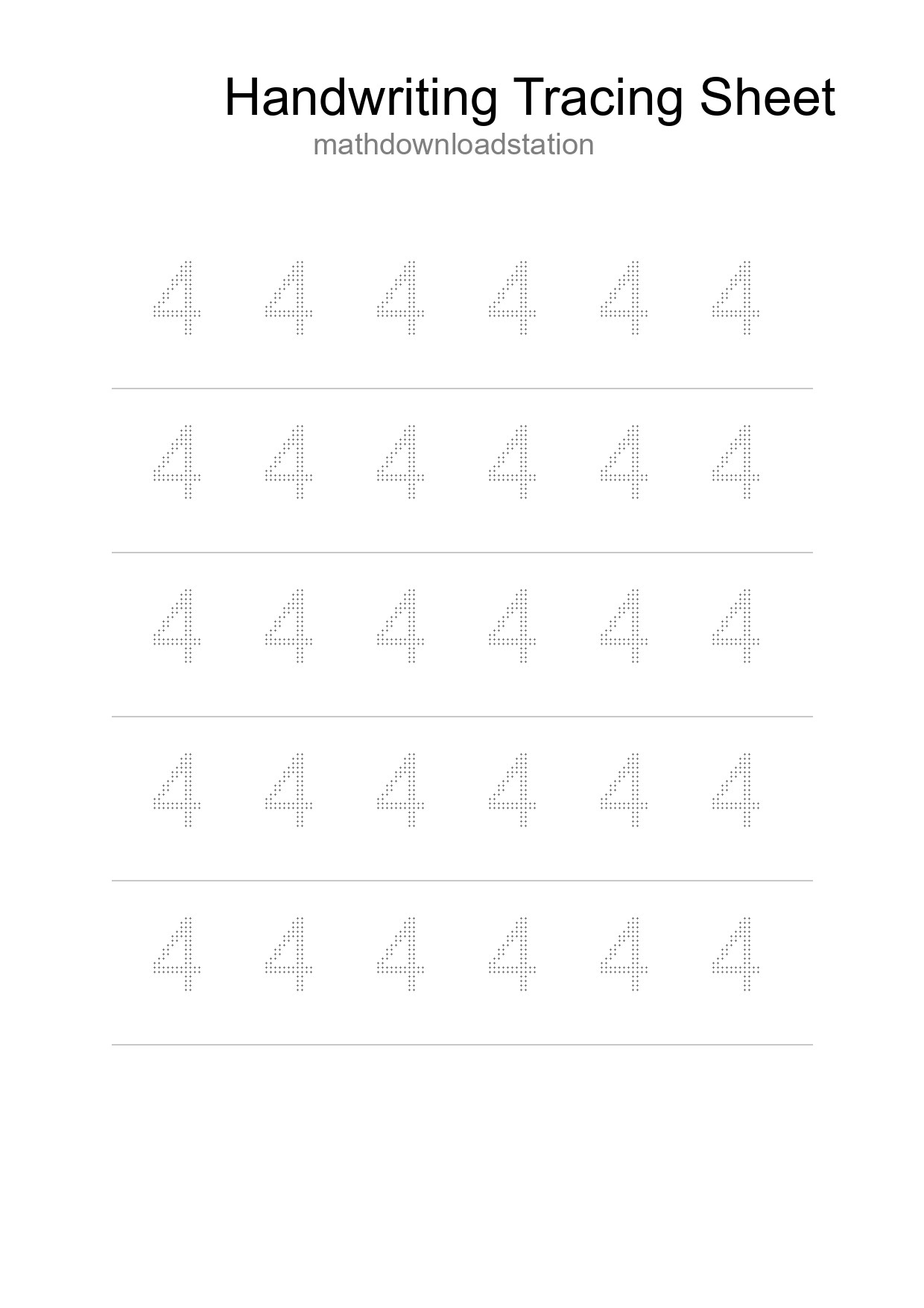 Printable Tracing Worksheet For Kids - Part 208